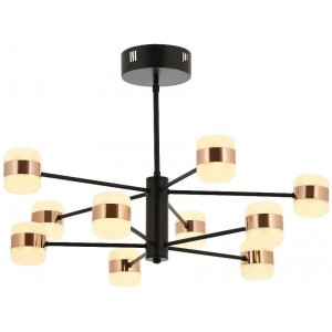METAL LED AND ACRYLIC COPPER COLOR COATING BLACK COLOR CHANDELIER 65 CM DIAMETER LOAD: 50 CM